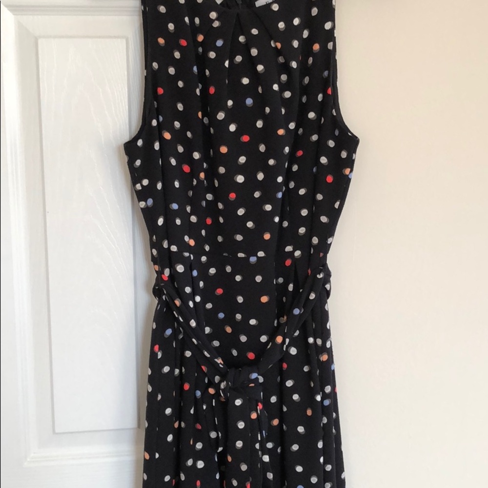 Elle black‎ polka dot dress w/waist tie size 8 - Picture 3 of 5